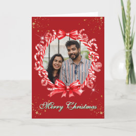 Tarjeta de vacaciones plegada con canas de caña de