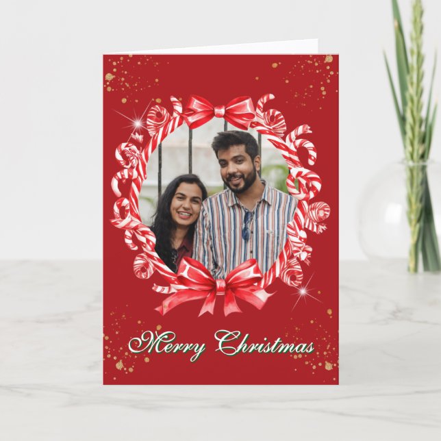 Tarjeta de vacaciones plegada con canas de caña de (Anverso)