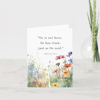 Tarjeta de vacaciones plegada de acuarela 'Él ha r