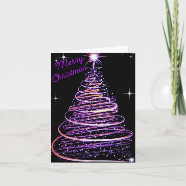 tarjeta de vacaciones plegada de árbol de Navidad (Anverso)