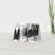 Tarjeta de vacaciones plegada de escena invernal