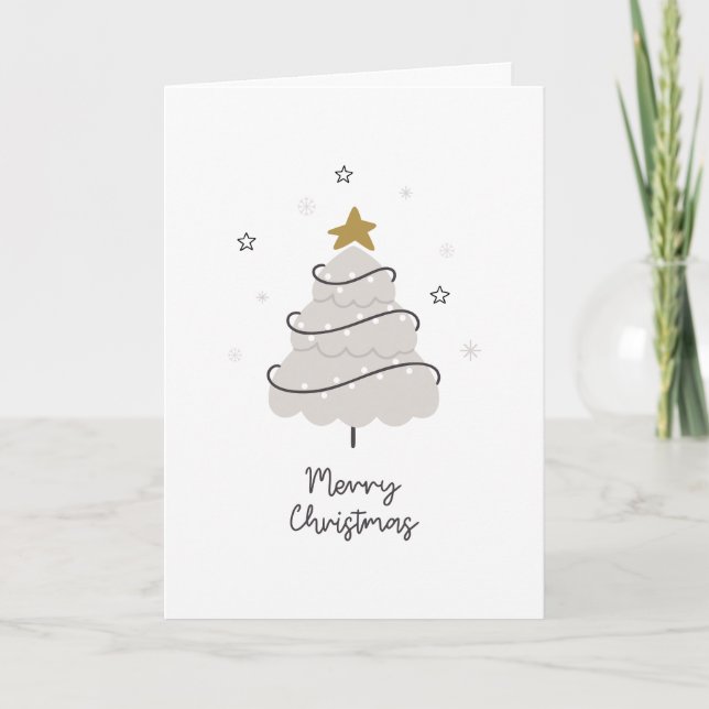 Tarjeta de vacaciones plegada de Feliz Navidad esc (Anverso)