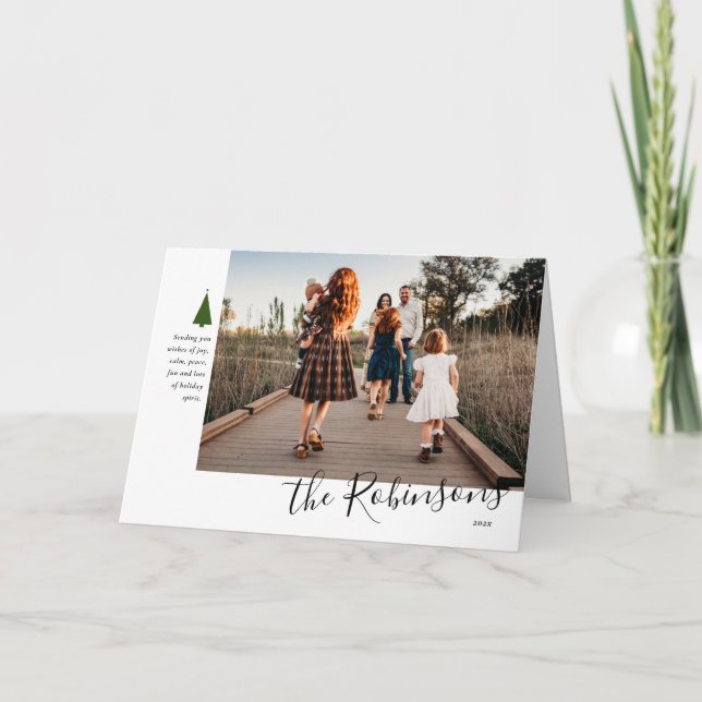 Tarjeta de vacaciones plegada de fotografía única  (Anverso)