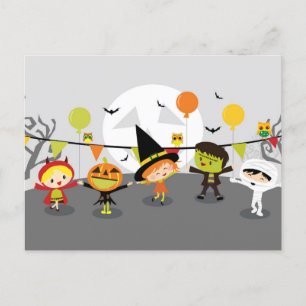 Tarjeta de vacaciones plegada de Halloween feliz