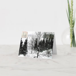 Tarjeta de vacaciones plegada de la escena del inv