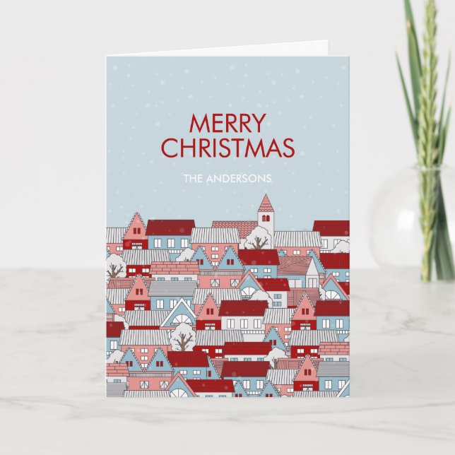 Tarjeta de vacaciones plegada de los navidades de  (Anverso)