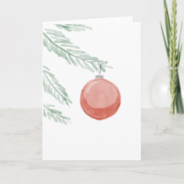 Tarjeta de vacaciones plegada de ornamento rojo co