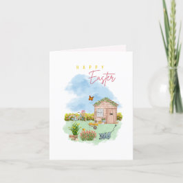 Tarjeta de vacaciones plegada de Pascua
