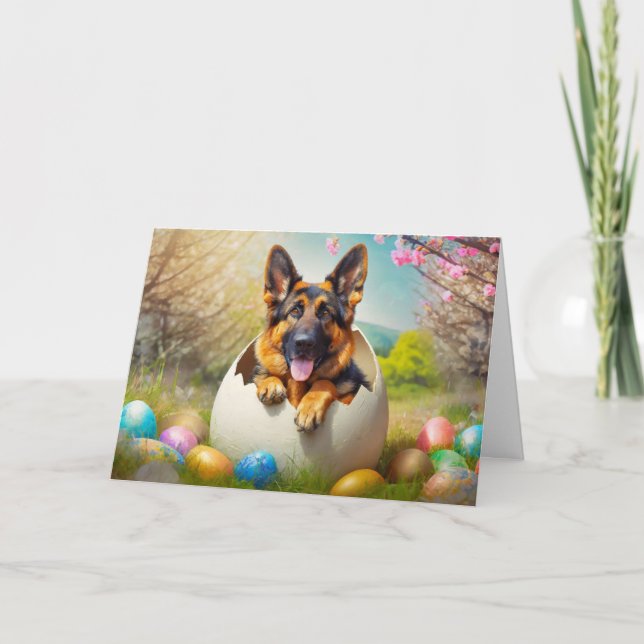 Tarjeta de vacaciones plegada de perro de chabolas (Anverso)