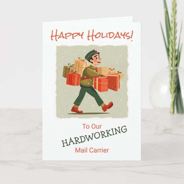 Tarjeta de vacaciones plegada del hombre del Perso (Anverso)