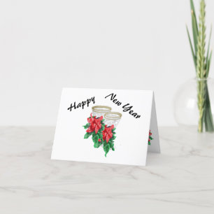 Tarjeta de vacaciones plegada : Feliz Año Nuevo