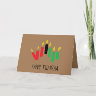 Tarjeta de vacaciones plegada : HAPPY KWANZAA