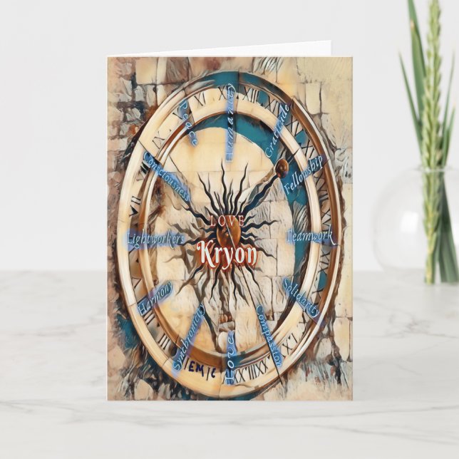 Tarjeta de vacaciones plegada Kryon Times (Anverso)