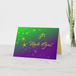 Tarjeta de vacaciones plegada Mardi Gras