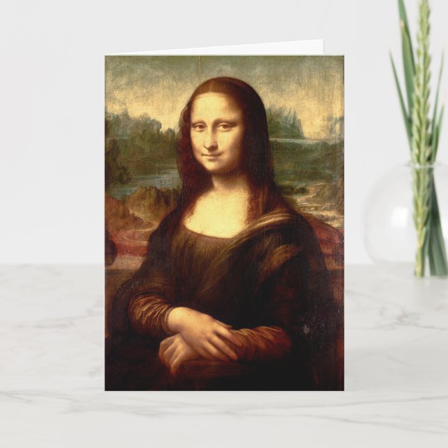 Tarjeta de vacaciones plegada Mona Lisa (Anverso)