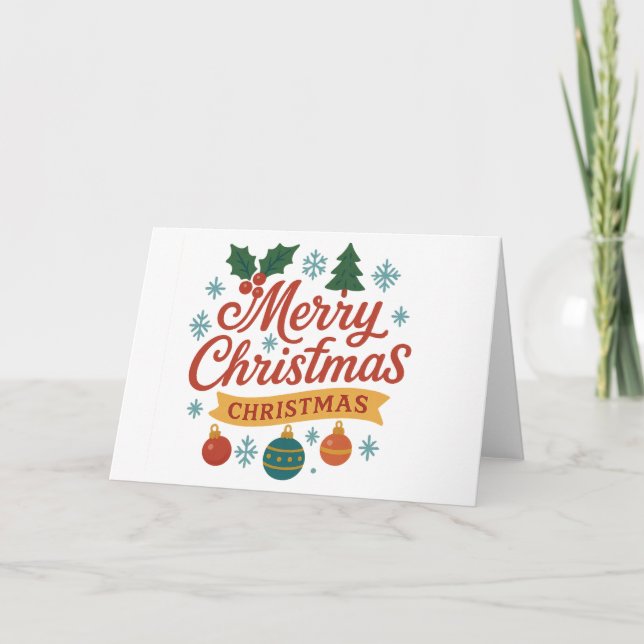 Tarjeta de vacaciones plegada para navidades (Anverso)