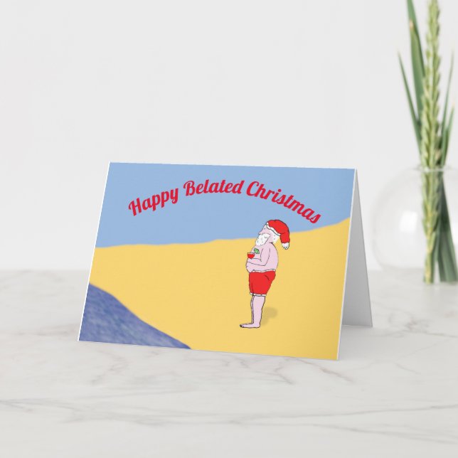 Tarjeta de vacaciones plegada para Navidades con r (Anverso)