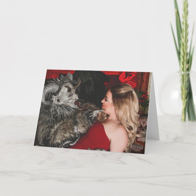 Tarjeta de vacaciones plegada PNW Krampus (Anverso)