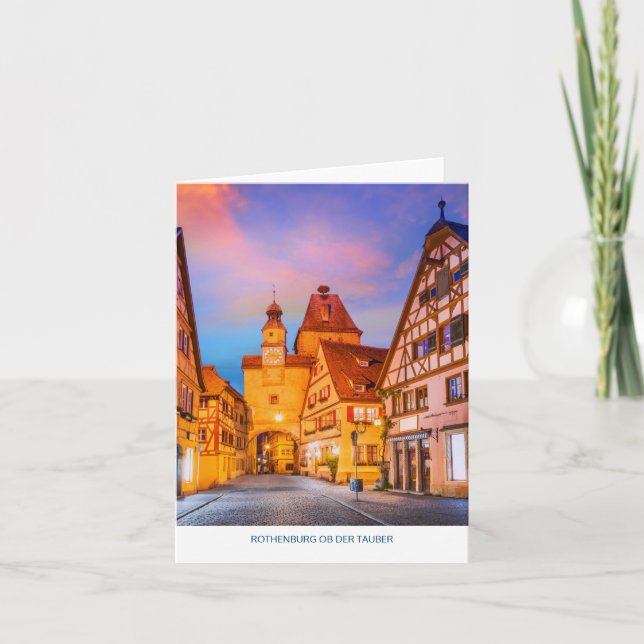 Tarjeta de vacaciones plegada Rothenburg ob der Ta (Anverso)