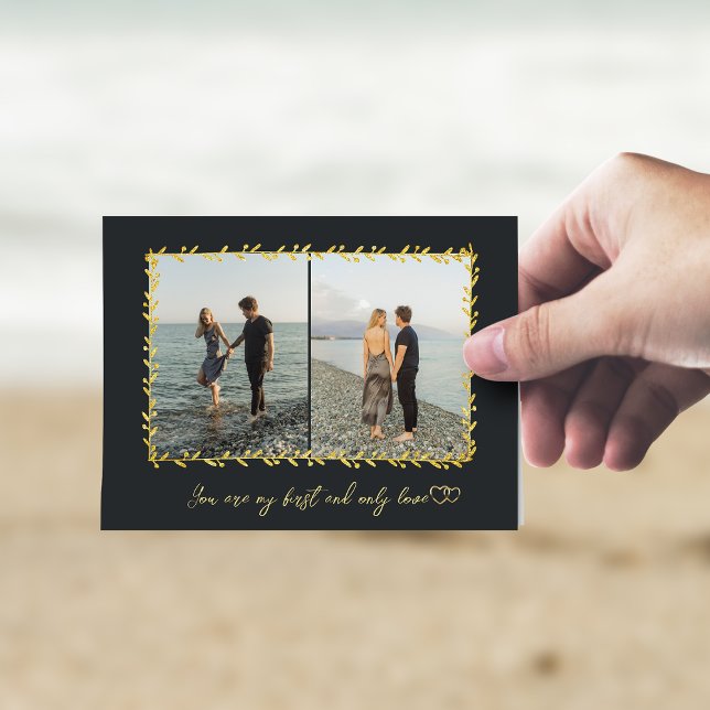 Tarjeta de vacaciones plegada simple de pareja 2 f (Subido por el creador)