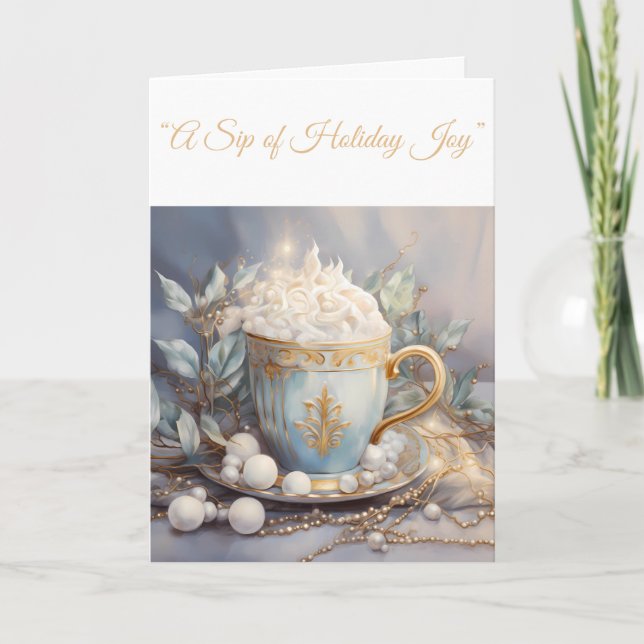 Tarjeta de vacaciones plegada - Tarjeta de eleganc (Anverso)