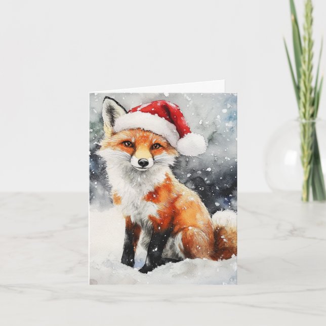 Tarjeta de vacaciones plegada Woodland Fox (Anverso)