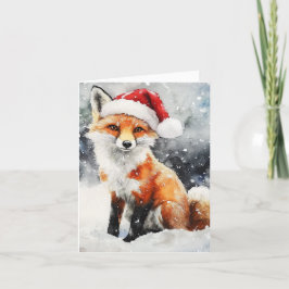 Tarjeta de vacaciones plegada Woodland Fox