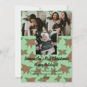 Tarjeta de vacaciones primera Navidad del bebé 3 f