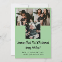 Tarjeta de vacaciones primera Navidad del bebé 3 f