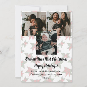 Tarjeta de vacaciones primera Navidad del bebé 3 f