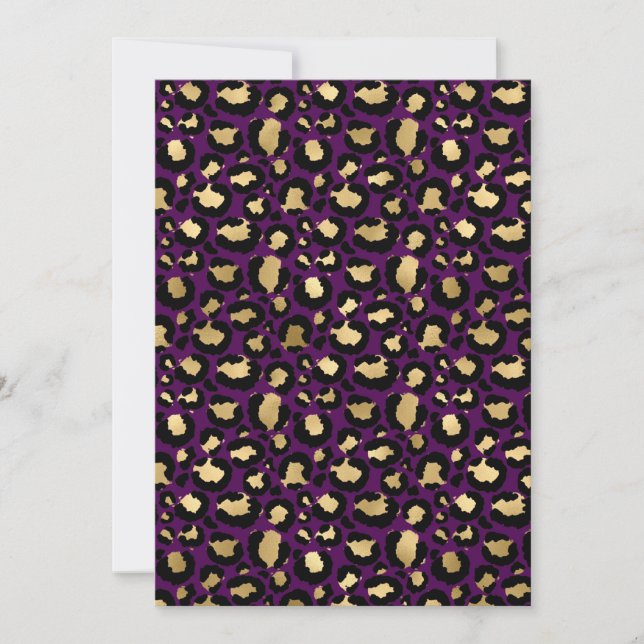 Tarjeta de vacaciones Purple Leopard print (Anverso)