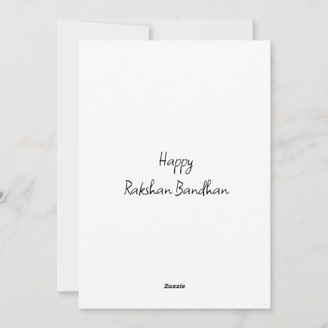 Tarjeta de vacaciones Rakshan Bandhan (Reverso)