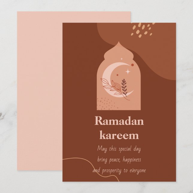 Tarjeta de vacaciones Ramadan Kareem (Anverso / Reverso)