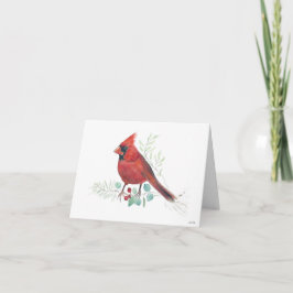 Tarjeta de vacaciones Red Cardinal Bird