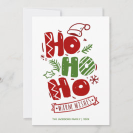Tarjeta de vacaciones Red Green Xmas Ho Typography