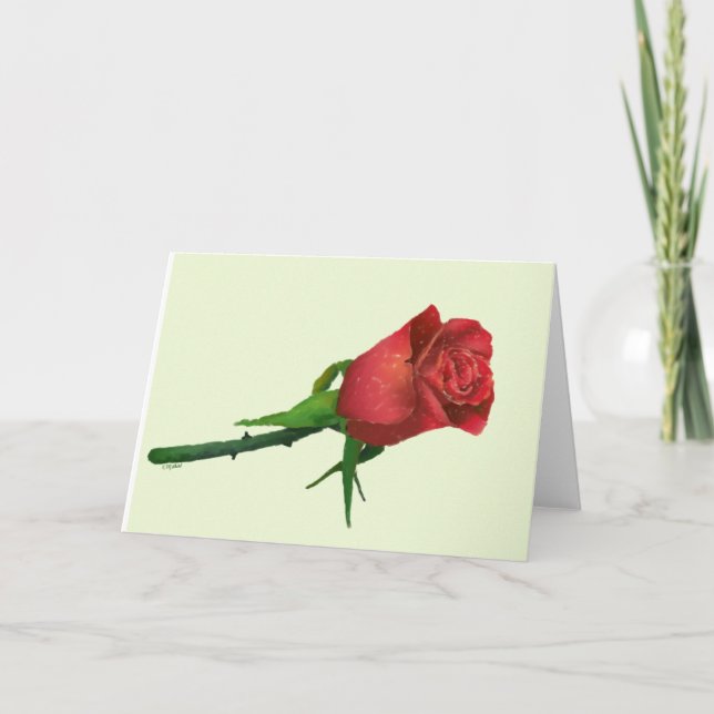 Tarjeta de vacaciones Red rose Valentine (Anverso)