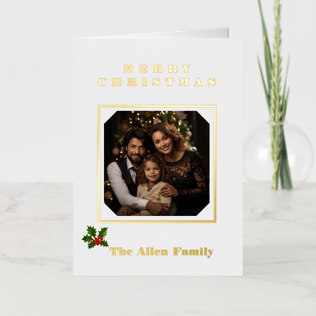 Tarjeta de vacaciones Relieve metalizado plegado (Anverso)