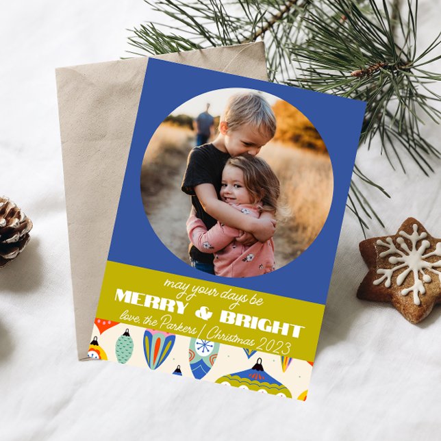 Tarjeta de vacaciones Retro azul y verde (Subido por el creador)