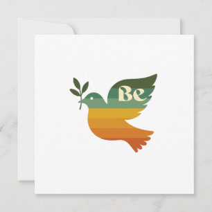 Tarjeta de vacaciones retro Boho Be Peace