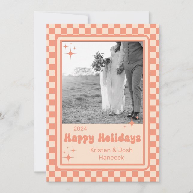 Tarjeta de vacaciones Retro Checker (Anverso)
