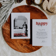 Tarjeta de vacaciones Retro Merry y Married