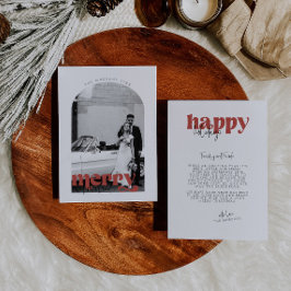 Tarjeta de vacaciones Retro Merry y Married