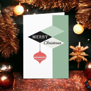 Tarjeta de vacaciones retro para Navidades moderno