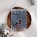 Tarjeta de vacaciones Robin Winter Birds Business<br><div class="desc">Tarjeta de vacaciones Robin Business Navidades. Añade tu propio mensaje al reverso.</div>
