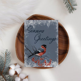 Tarjeta de vacaciones Robin Winter Birds Business 
