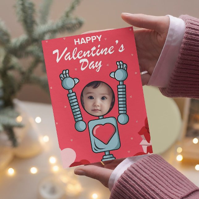 Tarjeta de vacaciones Robot Día de San Valentín Ph (valentines day cards printable, valentines day gifts, happy valentines day, valentines day cards)