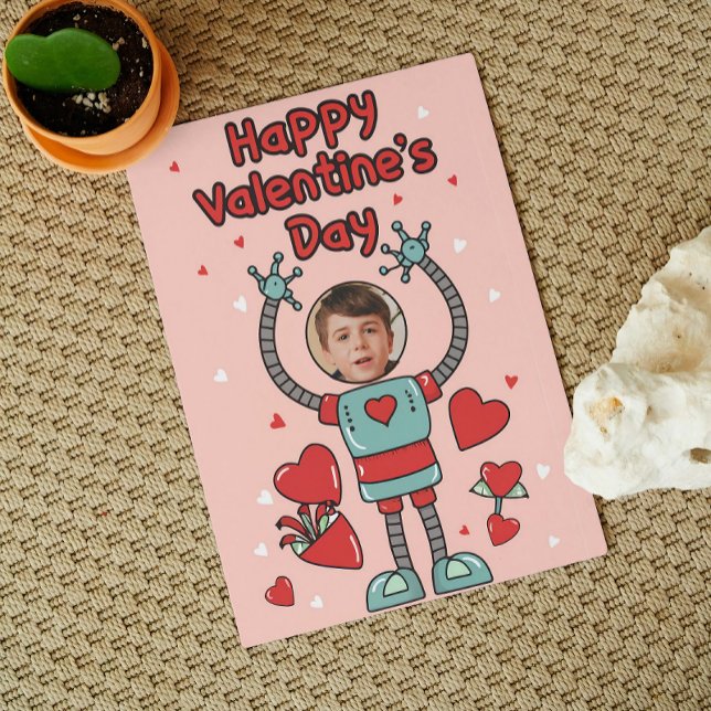 Tarjeta de vacaciones Robot Día de San Valentín Ph (valentines day boy gift, valentine dai card kids, valentines day school gifts, valentines day cards)