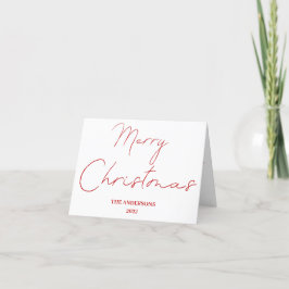 Tarjeta de vacaciones roja de Navidad con texto ma