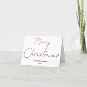 Tarjeta de vacaciones roja de Navidad con texto ma