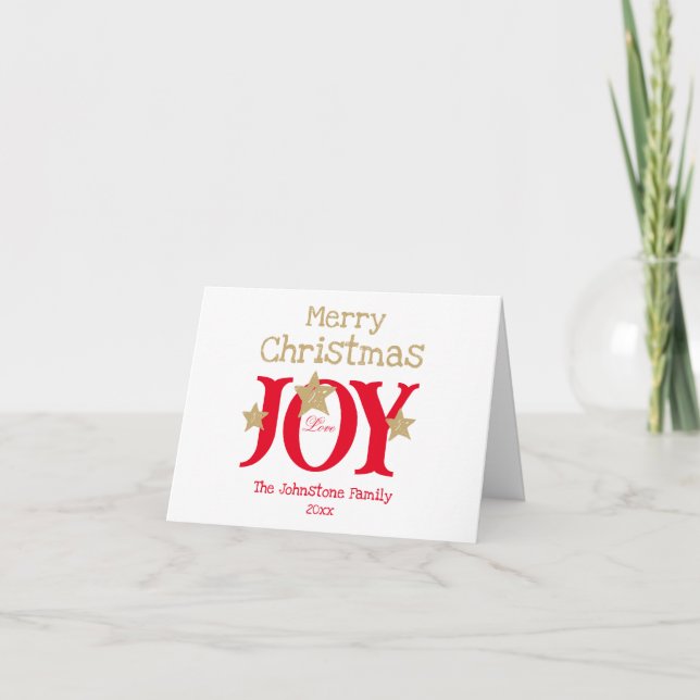 Tarjeta de vacaciones roja para navidad navideña (Anverso)